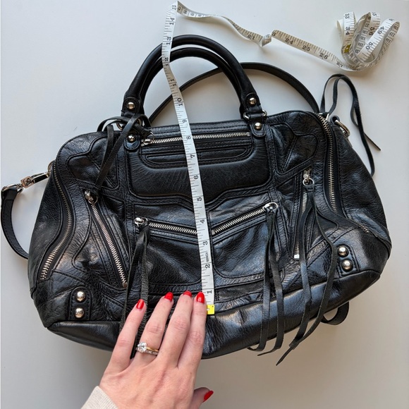Rebecca Minkoff Black Leather Zipper Satchel Bag - Picture 7 of 7